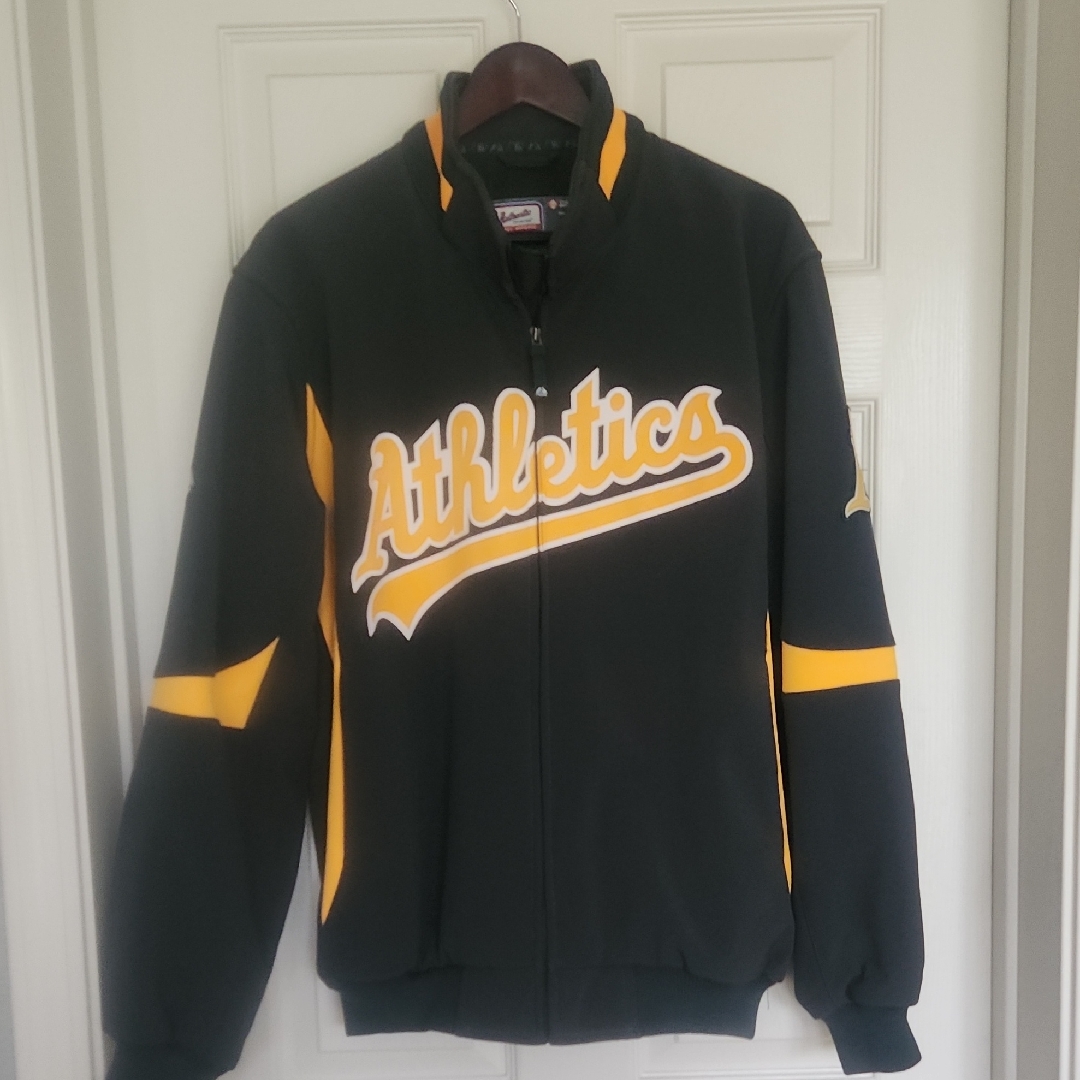Majestic Green And Gold Athletics Baseball Dugout Jacket